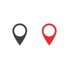 Vector map location icon. Map location shape. Location tag. Element for design ui app website interface. Position pin. Black and red tag