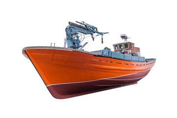 Naklejka premium fishing boat isolated on white background