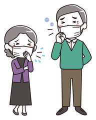 Elderly men and women with colds - 236469064