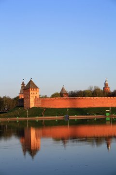 View of the Nizhny Novgorod Kremlin (Detinets) from the embankment in the early morning