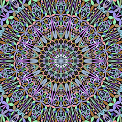 Colorful abstract floral ornate mandala pattern wallpaper - sacred geometry vector design