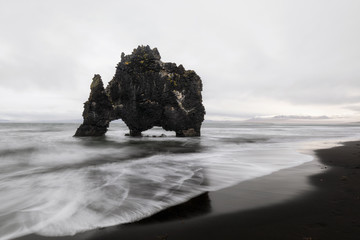 Hvitserkur. volcanic rock at the sea in Iceland
