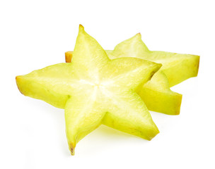 Fototapeta premium carambola, star fruit isolated on white background