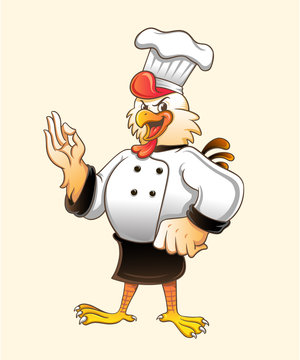 chicken chef vector illustration. Eps 10 format. can open in any software.