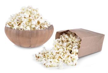 Popcorn isolated on the white background