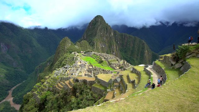 Machu Picchu a lost Inca ruins deep in the Urubamba Valley Rainforests of South America surrounded by Mountain citadel 