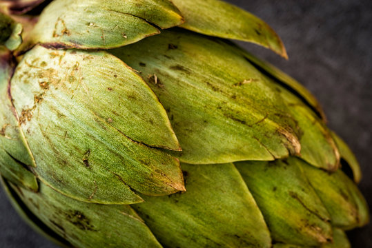 Close-up artichoke in white background