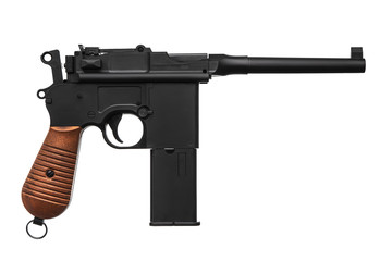 pneumatic pistol isolated on white