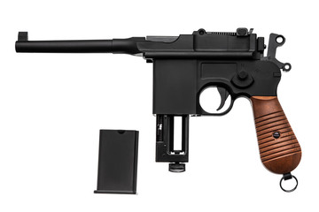 pneumatic pistol isolated on white