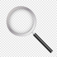 Magnifying Glass, With Gradient Mesh, Isolated on Transparent Background, With Gradient Mesh, Vector Illustration