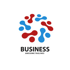 abstract technology logo with circle dot connect