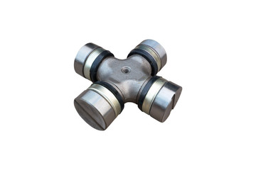 Propeller shaft, universal joint, isolated on white background