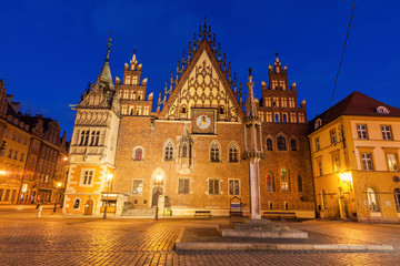 Fototapeta na wymiar Old City Hall on Market Square in Wroclaw