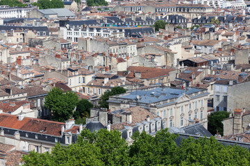 Fototapeta na wymiar Aerial panorama of Bordeaux