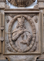 Memorial to the Cathedral provost Franz Ludwig Faust von Stromberg in Wurzburg Cathedral, Bavaria,...