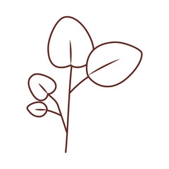branch with leafs isolated icon