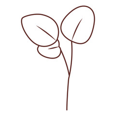 branch with leafs isolated icon