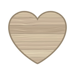 heart with wooden texture isolated icon