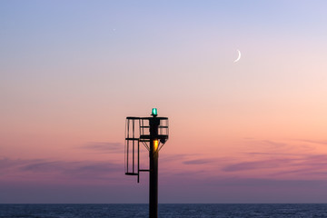 Obraz premium Moonrise in Ustka