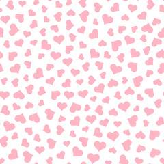 Seamless Pink & White Tossed Hearts Pattern