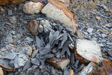 The destruction of the structure of the stone