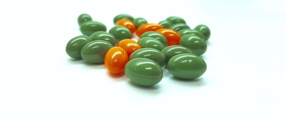 Orange and green pills