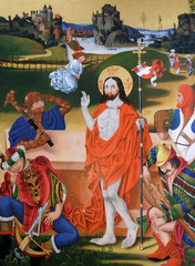 Resurrection of Christ, painting in Cistercian Abbey of Bronbach in Reicholzheim near Wertheim,...