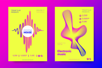Vector Poster of Electronic Music Fest. Distorted Rounds.