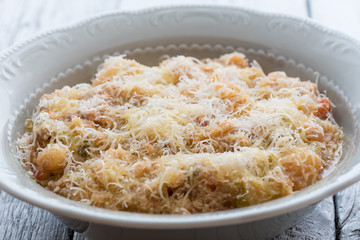 Vegetable soup with cheese