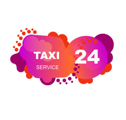 Pink taxi flyer from abstract elements