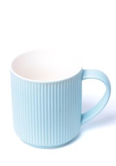 Blue cup isolated on a white background