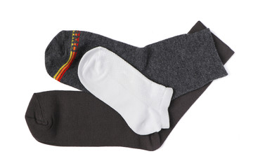 striped socks isolated on white background