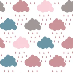 Poster Im Rahmen cute cloud. vector pattern. card for kids. © Alona