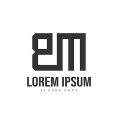 BM Letter logo design. Initial letter logo template