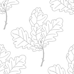 abstract floral seamless pattern with oak leaves