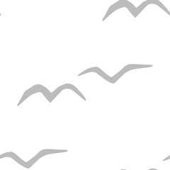 abstract seamless pattern with gulls birds