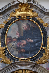 St. Leonard in chains, Saint John the Nepomuk altar in the Basilica of St. Martin and Oswald in Weingarten, Germany