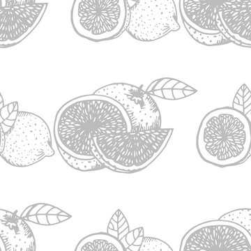 orange, lemon seamless fruit pattern
