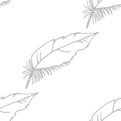 feather seamless pattern hand drawn sketch