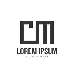 Fototapeta premium CM Letter logo design. Initial letter logo template