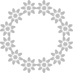 seamless pattern. Round flower frame