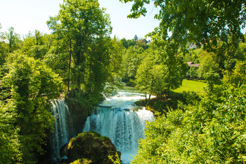 Croatia, Rastoke village, Slunj, waterfall and beautiful nature of Korana river canyon