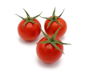 cocktail tomatos - fresh red cocktail tomatos isolated on white background