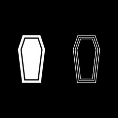 Coffin Insurance concept Funeral subject Lid coffin icon set white color illustration flat style simple image