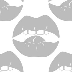 seamless abstract pattern with mouth, female lips, teeth, tongue