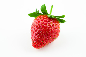 ripe red strawberry on white background
