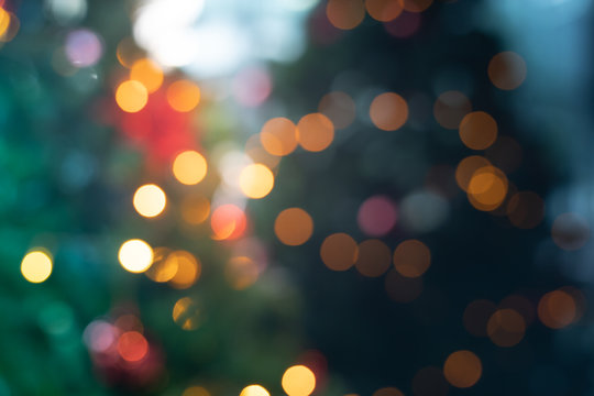 Blur of christmas tree with lighting