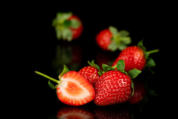 ripe red strawberry on white background
