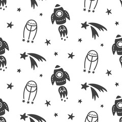 Outer Space Galaxy childish seamless pattern