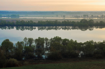 pink dawn on the Oka river